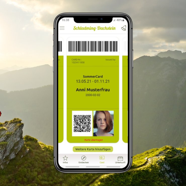 Digitale Schladming-Dachstein Sommercard-App Vorschau